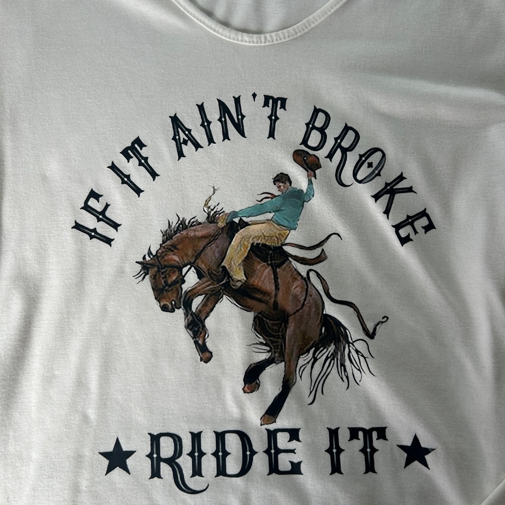 Graphic Tee with Cowboy and Horse Design